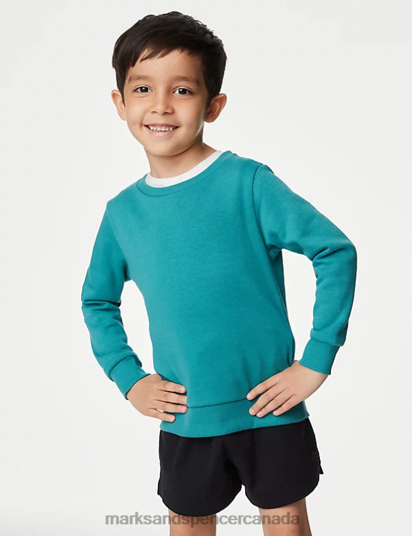 Marks and Spencer near me - Kids Jade School Uniform Marks & Spencer Cotton Crew Neck Sweatshirt 20VTD8653