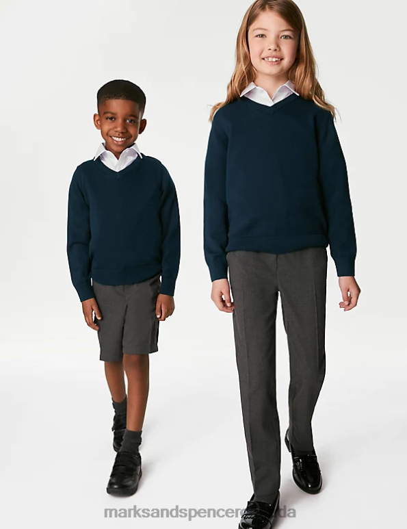 Marks and Spencer near me - Kids Navy School Uniform Marks & Spencer 2pk Pure Cotton School Jumper 20VTD8060