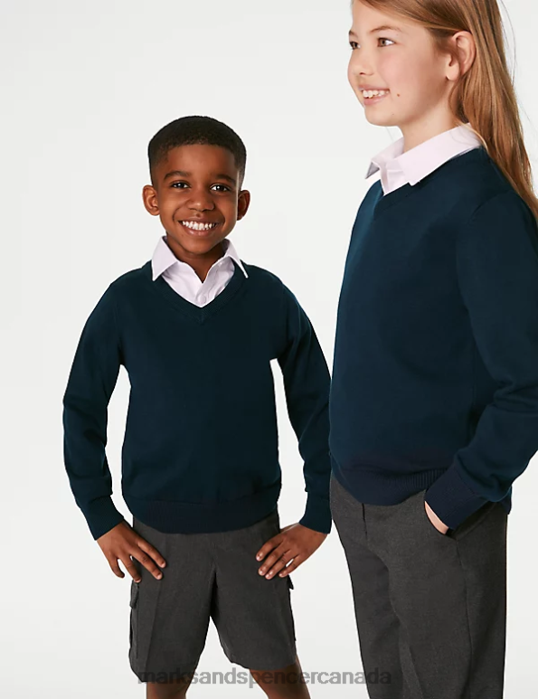 Marks and Spencer near me - Kids Navy School Uniform Marks & Spencer 2pk Pure Cotton School Jumper 20VTD8060