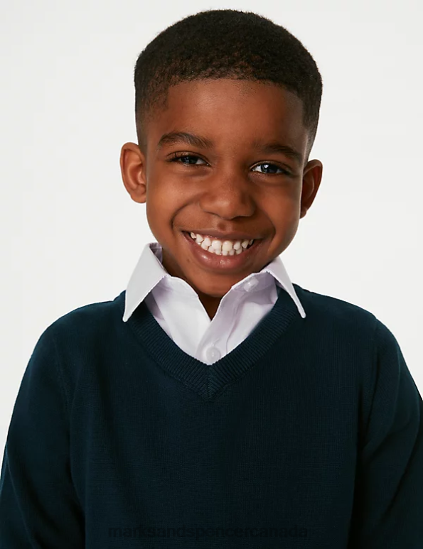 Marks and Spencer near me - Kids Navy School Uniform Marks & Spencer 2pk Pure Cotton School Jumper 20VTD8060