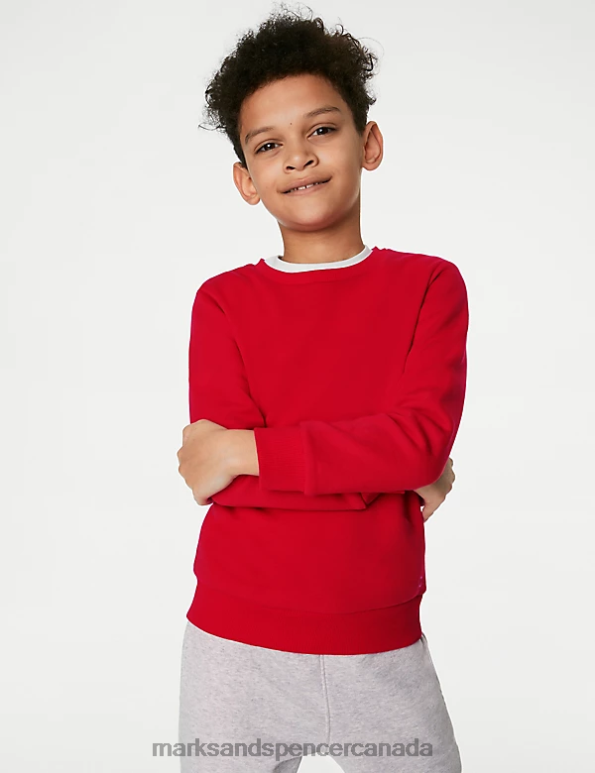Marks and Spencer sale - Kids Red School Uniform Marks & Spencer Regular Fit School Sweatshirt 20VTD8237