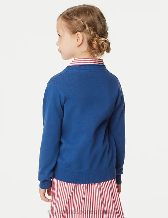 Marks and Spencer Canada - Marks & Spencer Kids 2pk Pure Cotton School Cardigan School Uniform Blue 20VTD9083