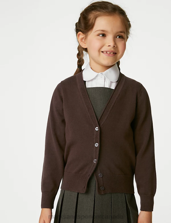 Marks and Spencer near me - Marks & Spencer Kids 2pk Pure Cotton School Cardigan School Uniform Brown 20VTD9084