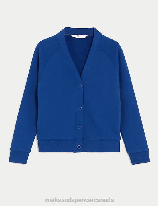 Marks and Spencer near me - Marks & Spencer Kids Cotton Rich StayNew School Cardigan School Uniform Royal Blue 20VTD9038