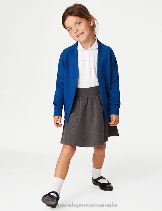 Marks and Spencer near me - Marks & Spencer Kids Cotton Rich StayNew School Cardigan School Uniform Royal Blue 20VTD9038