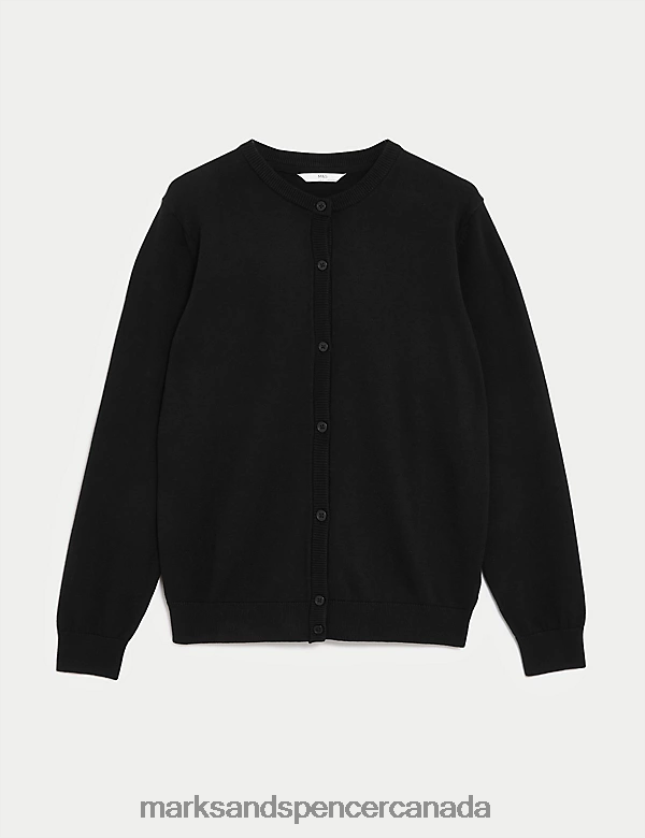 Marks and Spencer near me - School Uniform 20VTD9394 Black Kids Marks & Spencer Pure Cotton School Cardigan