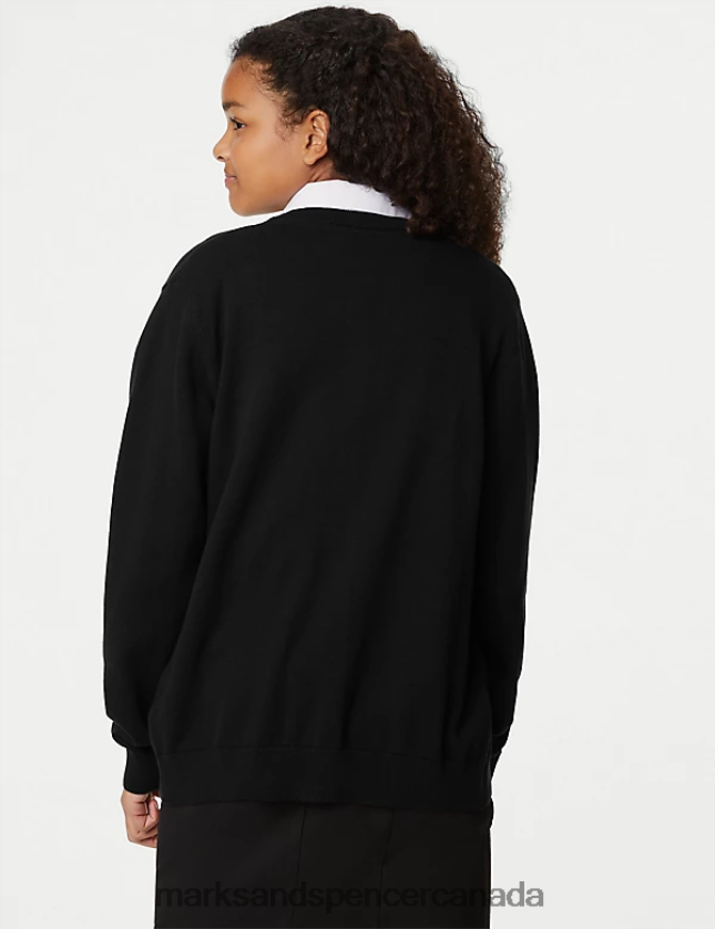 Marks and Spencer near me - School Uniform 20VTD9394 Black Kids Marks & Spencer Pure Cotton School Cardigan