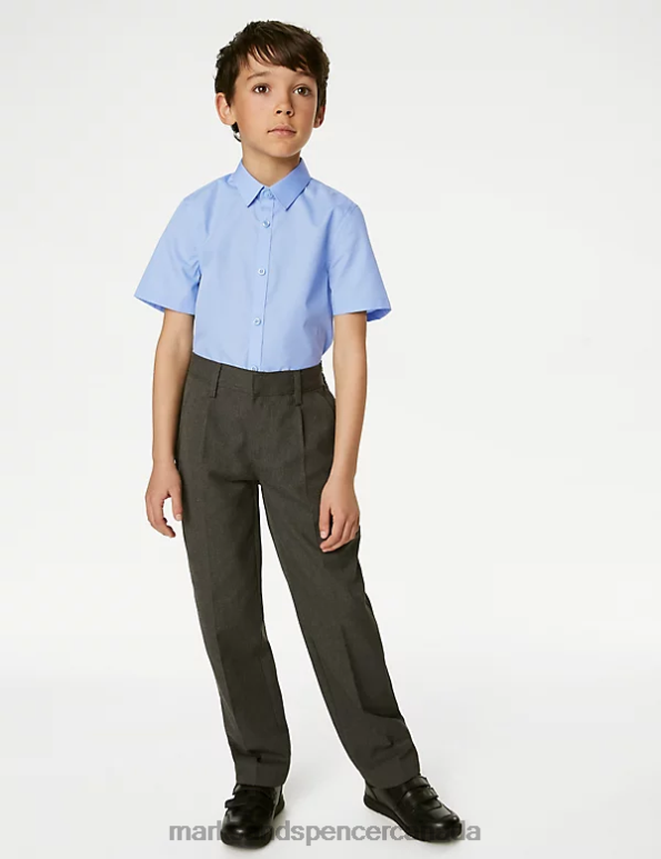 Marks and Spencer near me - Kids Blue School Uniform Marks & Spencer 3pk Slim Easy Iron School Shirts 20VTD8112