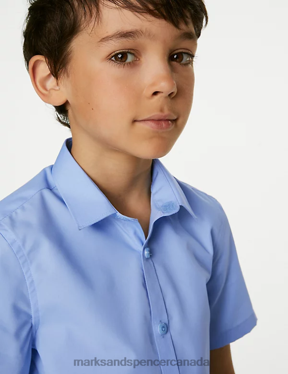 Marks and Spencer near me - Kids Blue School Uniform Marks & Spencer 3pk Slim Easy Iron School Shirts 20VTD8112