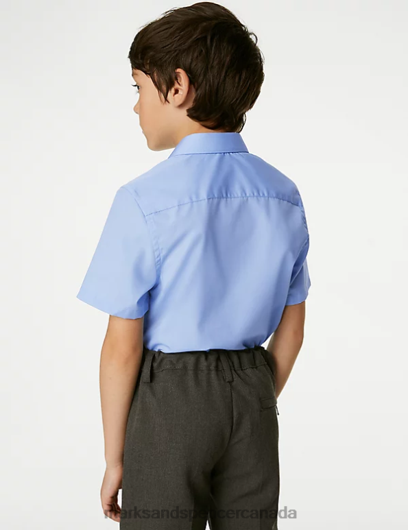 Marks and Spencer near me - Kids Blue School Uniform Marks & Spencer 3pk Slim Easy Iron School Shirts 20VTD8112