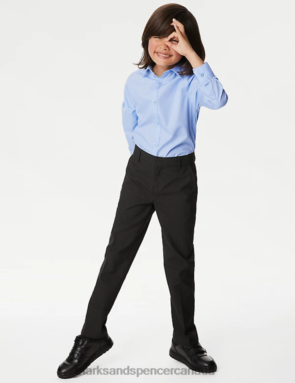 Marks and Spencer Canada - Kids Blue School Uniform Marks & Spencer 3pk Slim Fit Easy Iron School Shirts 20VTD8083