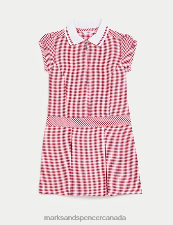 Kids Red School Uniform Marks & Spencer Gingham Pleated School Dress 20VTD8866 - Marks and Spencer Canada locations