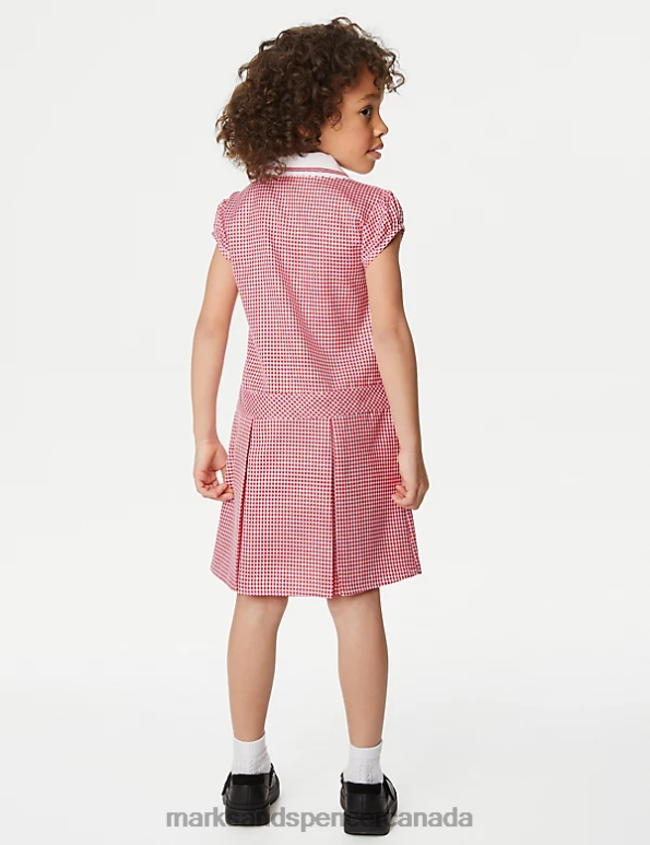 Kids Red School Uniform Marks & Spencer Gingham Pleated School Dress 20VTD8866 - Marks and Spencer Canada locations