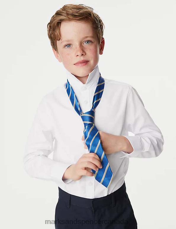 Kids White School Uniform Marks & Spencer 3pk Easy Iron School Shirts 20VTD8323 - Marks and Spencer Canada locations