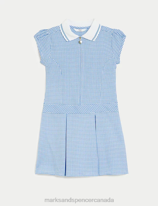 Marks & Spencer Kids Gingham Pleated School Dress School Uniform Light Blue 20VTD9140 - Marks and Spencer online