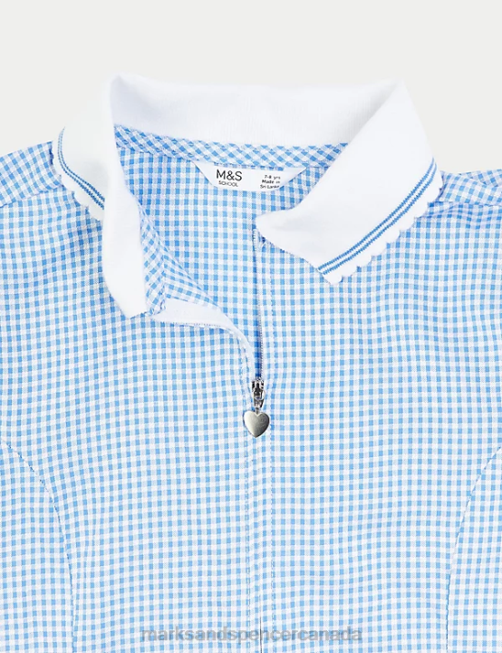 Marks & Spencer Kids Gingham Pleated School Dress School Uniform Light Blue 20VTD9140 - Marks and Spencer online