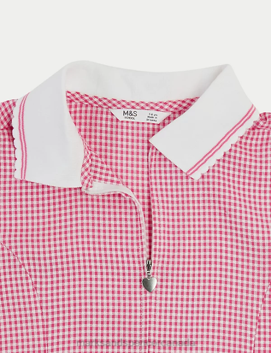 Marks and Spencer sale - Marks & Spencer Kids Gingham Pleated School Dress School Uniform Pink 20VTD9139