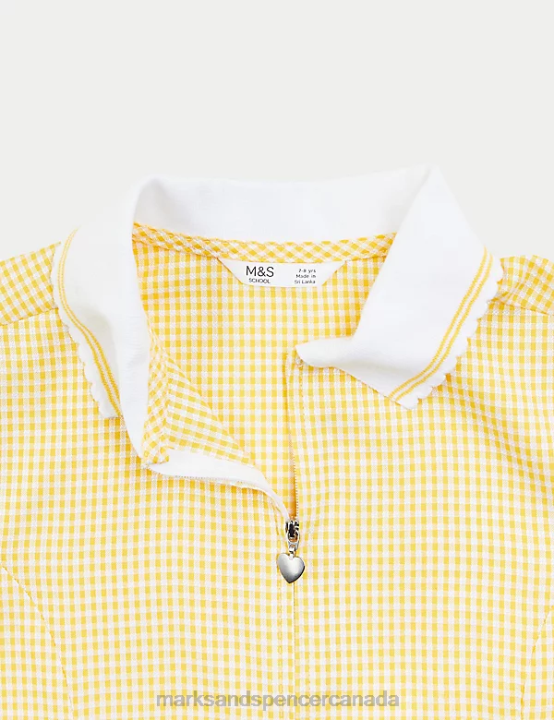 Marks and Spencer Canada - Marks & Spencer Kids Gingham Pleated School Dress School Uniform Yellow 20VTD9143