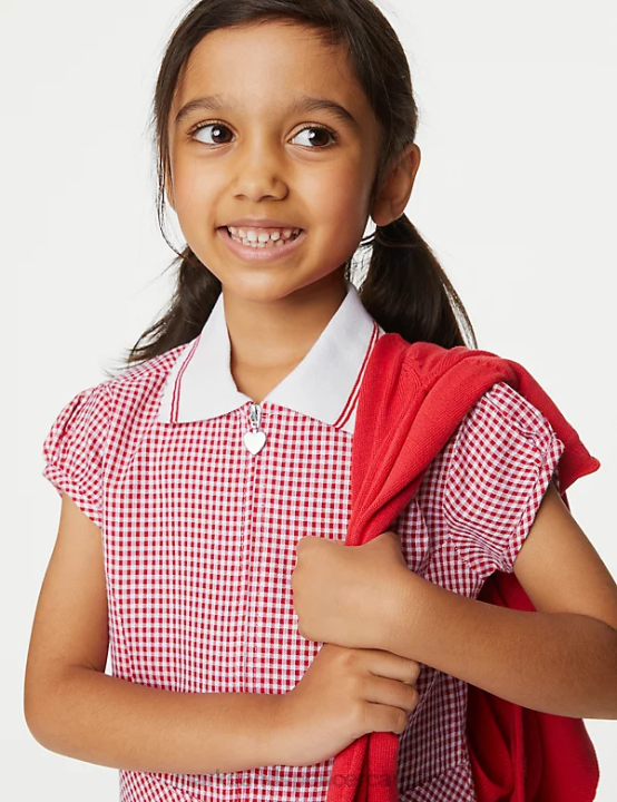 Marks and Spencer near me - Marks & Spencer Kids Gingham School Playsuit School Uniform Red 20VTD9048