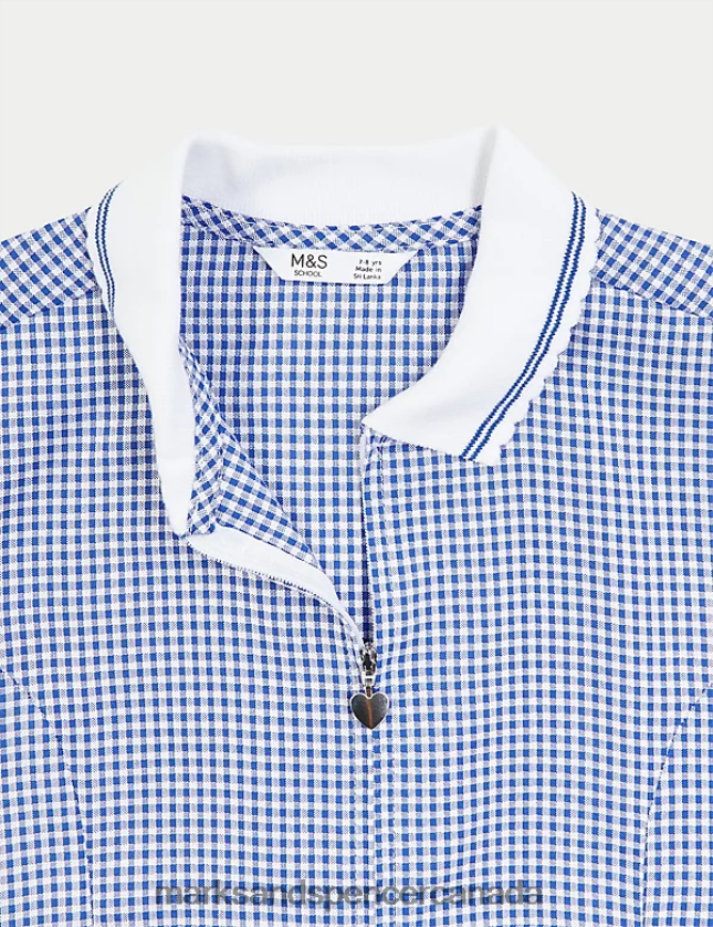 School Uniform 20VTD9326 Mid Blue Kids Marks & Spencer Gingham School Playsuit - Marks and Spencer outlet