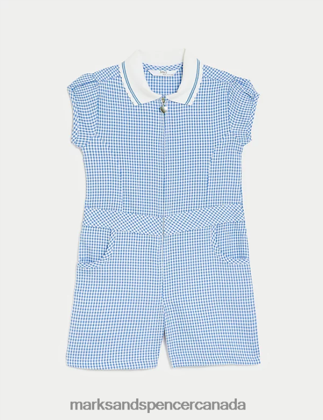 School Uniform 20VTD9331 Light Blue Kids Marks & Spencer Gingham School Playsuit - Marks and Spencer Canada locations