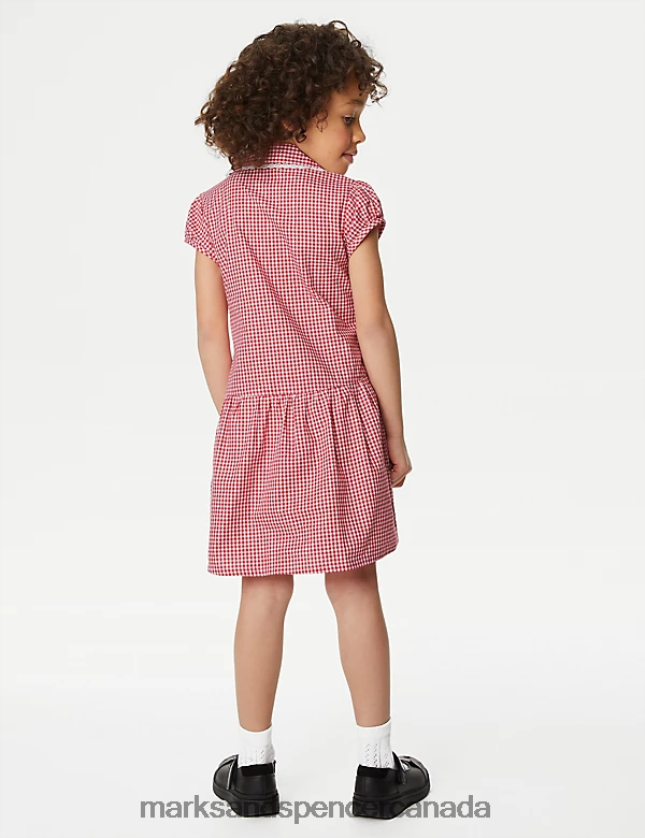 Marks and Spencer sale - School Uniform 20VTD9592 Red Kids Marks & Spencer 2pk Cotton Plus Fit School Dresses