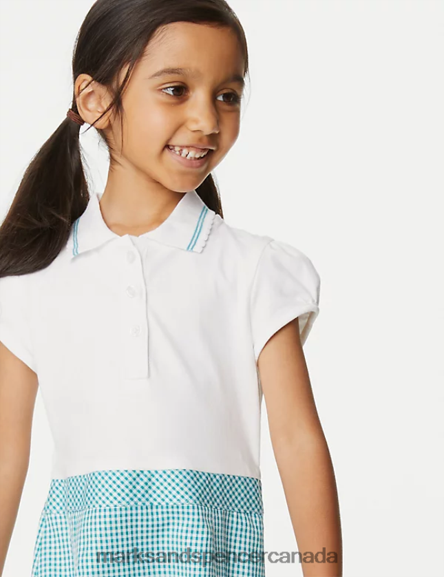 School Uniform 20VTD9651 Green Kids Marks & Spencer 2 in 1 Gingham Pleated School Dress - Marks and Spencer outlet