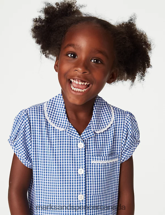 Marks and Spencer near me - School Uniform 20VTD9823 Mid Blue Kids Marks & Spencer 2pk Cotton Plus Fit School Dresses