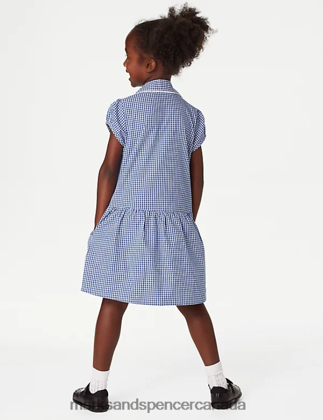 Marks and Spencer near me - School Uniform 20VTD9823 Mid Blue Kids Marks & Spencer 2pk Cotton Plus Fit School Dresses