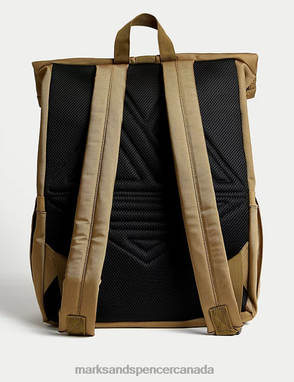 Marks and Spencer sale - Men Camel Accessories Marks & Spencer Recycled Polyester Scuff Resistant Rolltop Backpack 20VTD5265