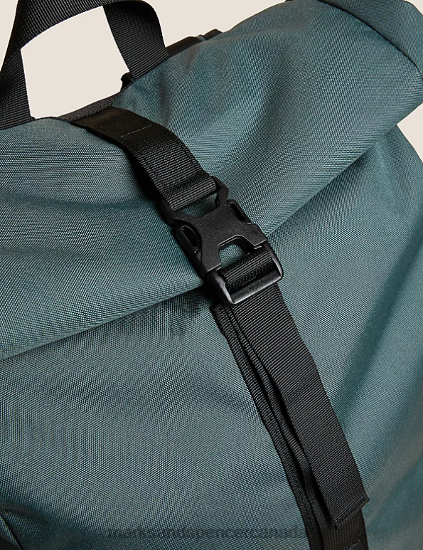 Men Green Accessories Marks & Spencer Recycled Polyester Pro-Tect Backpack 20VTD7144 - Marks and Spencer outlet