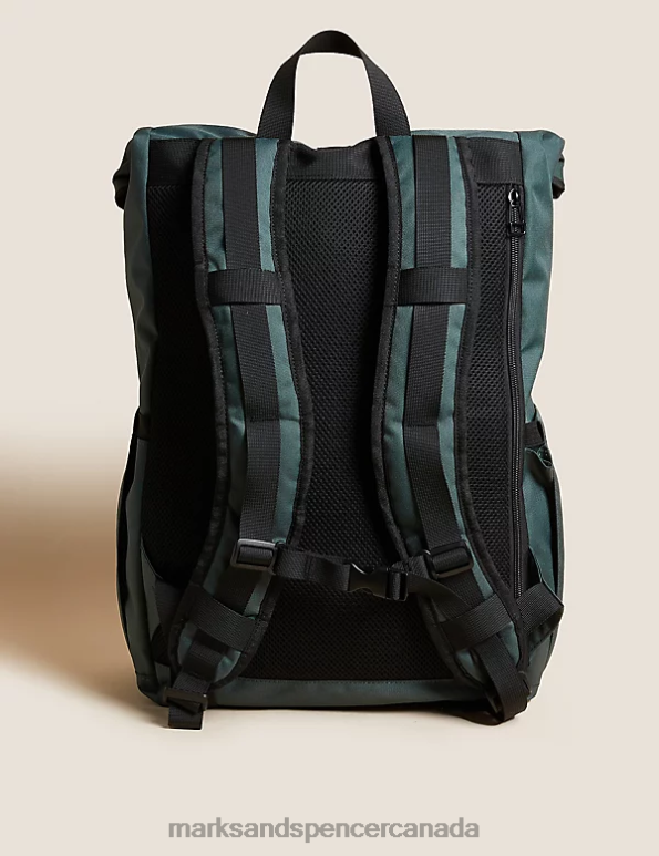 Men Green Accessories Marks & Spencer Recycled Polyester Pro-Tect Backpack 20VTD7144 - Marks and Spencer outlet