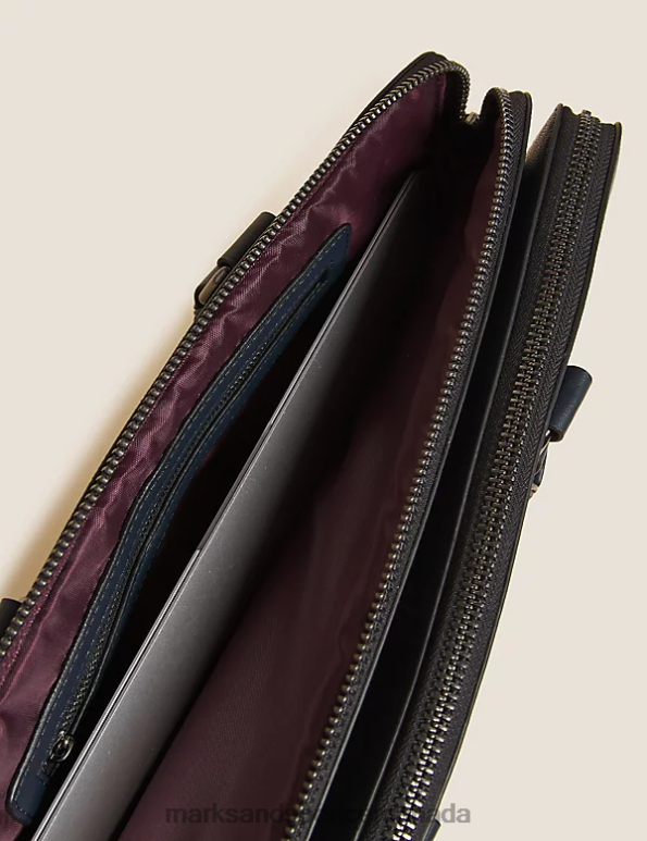 Men Black Accessories Marks & Spencer Textured Laptop Bag 20VTD3321 - Marks and Spencer outlet