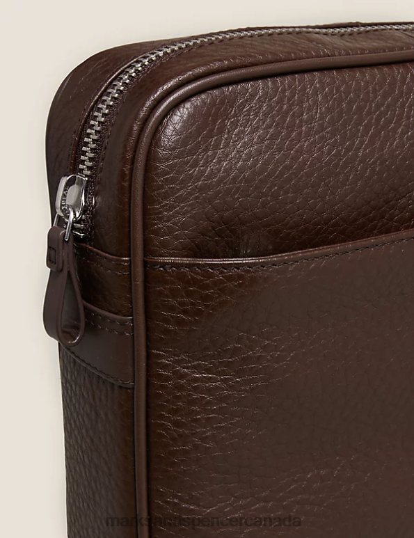 Men Brown Accessories Marks & Spencer Leather Cross Body Bag 20VTD6737 - Marks and Spencer outlet