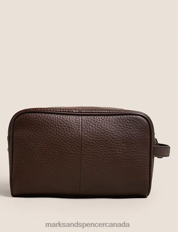 Marks and Spencer near me - Men Brown Accessories Marks & Spencer Leather Washbag 20VTD6062