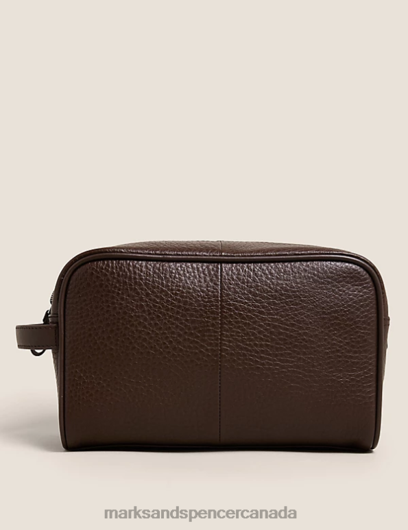 Marks and Spencer near me - Men Brown Accessories Marks & Spencer Leather Washbag 20VTD6062