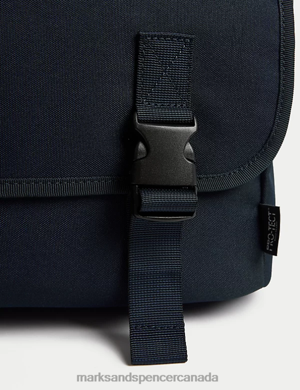 Men Navy Accessories Marks & Spencer Recycled Polyester Pro-Tect Messenger Bag 20VTD5889 - Marks and Spencer Canada locations