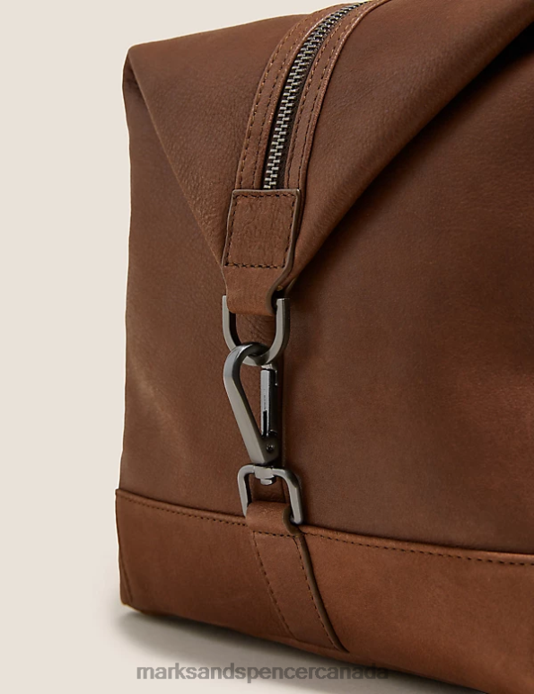Marks and Spencer Canada - Men Tan Accessories Marks & Spencer Premium Leather Weekend Bag 20VTD6337