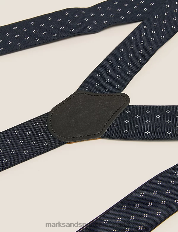 Men Navy Accessories Marks & Spencer Adjustable Braces 20VTD6433 - Marks and Spencer outlet