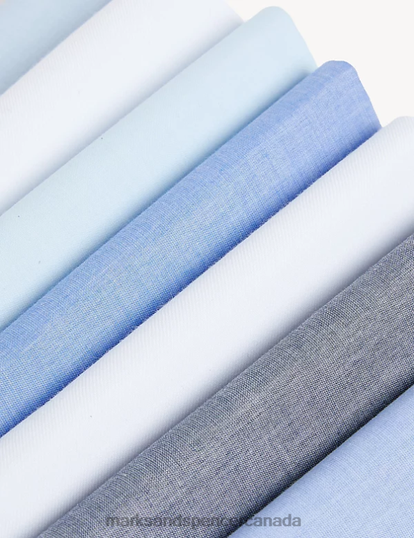 Marks and Spencer near me - Men Blue Mix Accessories Marks & Spencer 7pk Antibacterial Pure Cotton Handkerchiefs with Sanitized Finish 20VTD5967