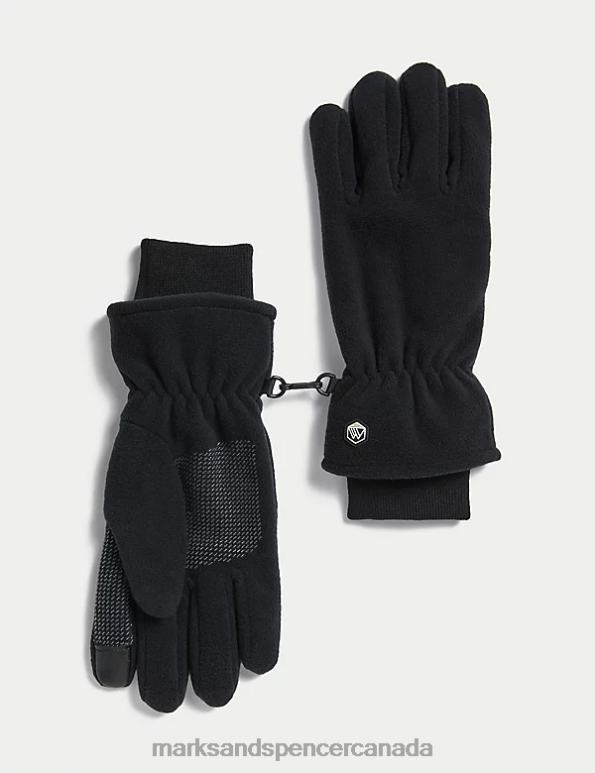 Marks and Spencer sale - Men Black Accessories Marks & Spencer Fleece Gloves 20VTD6342
