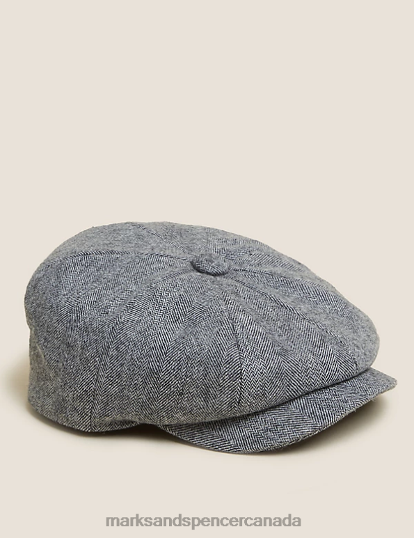 Marks and Spencer Canada - Men Grey Mix Accessories Marks & Spencer Wool Blend Baker Hat 20VTD6876