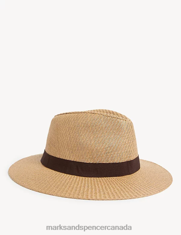 Marks and Spencer sale - Men Natural Accessories Marks & Spencer Textured Broad Brim Ambassador Hat 20VTD5256