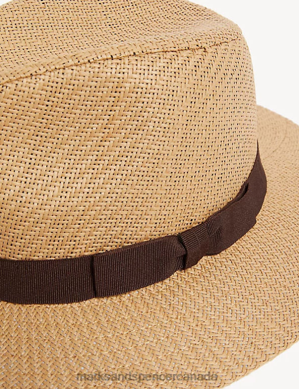 Marks and Spencer sale - Men Natural Accessories Marks & Spencer Textured Broad Brim Ambassador Hat 20VTD5256