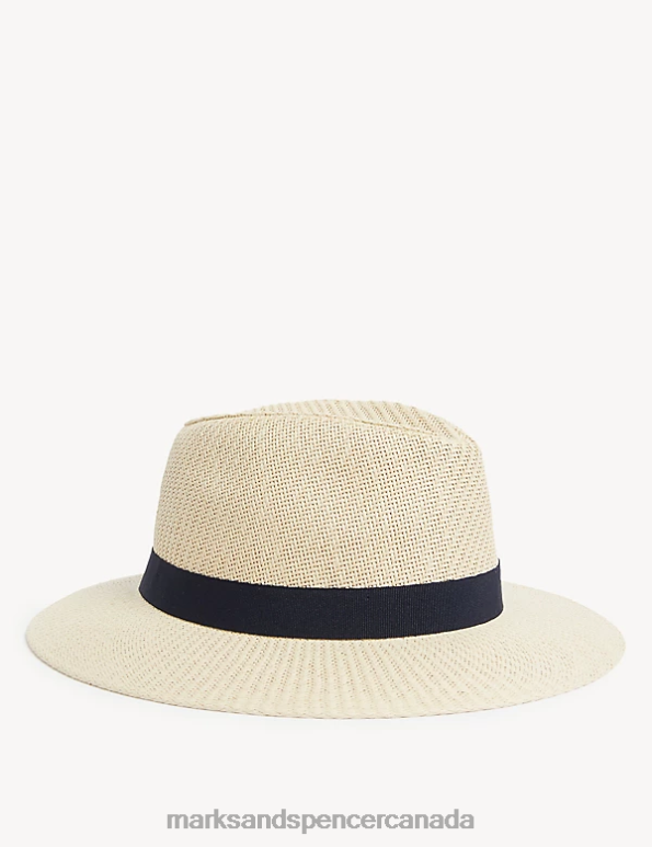 Men Stone Accessories Marks & Spencer Textured Broad Brim Ambassador Hat 20VTD5643 - Marks and Spencer Canada locations