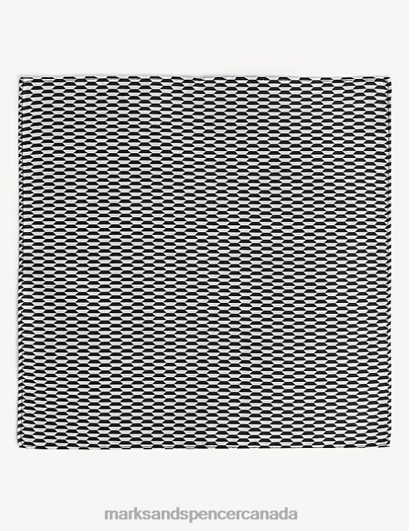 Marks and Spencer sale - Men Black Accessories Marks & Spencer Geometric Pure Silk Tie & Pocket Square Set 20VTD5647