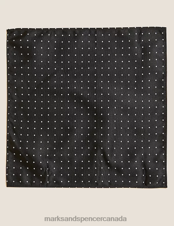 Marks and Spencer near me - Men Black Accessories Marks & Spencer Polka Dot Tie & Pocket Square Set 20VTD6508