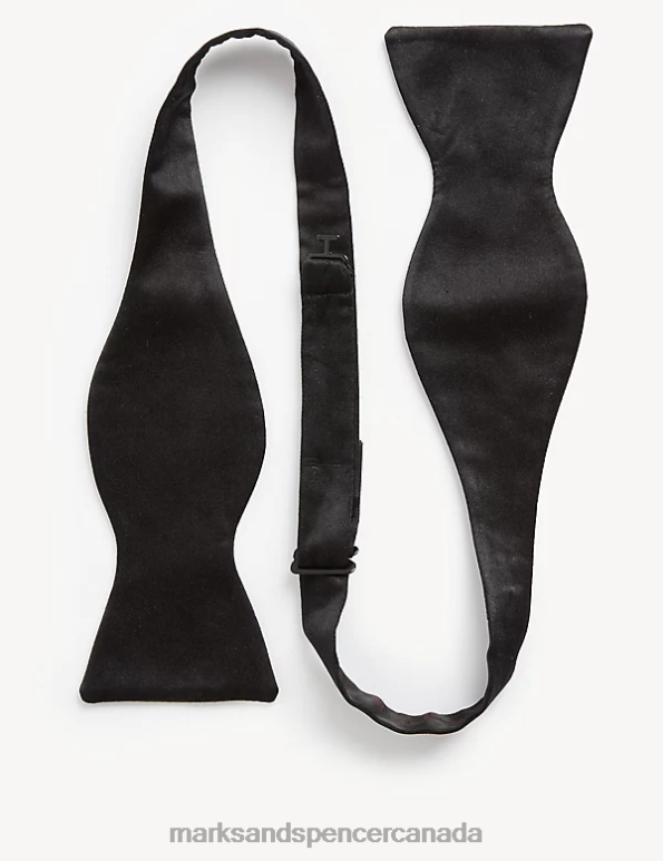 Men Black Accessories Marks & Spencer Pure Silk Bow Tie 20VTD5838 - Marks and Spencer outlet