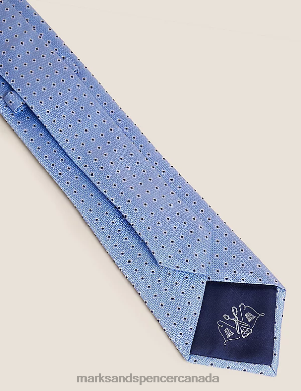 Marks and Spencer near me - Men Blue Accessories Marks & Spencer Foulard Pure Silk Tie 20VTD5545