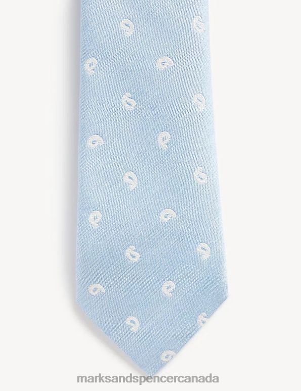 Marks and Spencer sale - Men Blue Accessories Marks & Spencer Slim Paisley Silk Rich Tie 20VTD6513